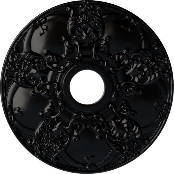 Ekena Millwork Norwich Ceiling Medallion (Fits Canopies up to 4 1/2"), 18"OD x 3 1/2"ID x 1 3/8"P, Jet Black CM18NOBLF - main